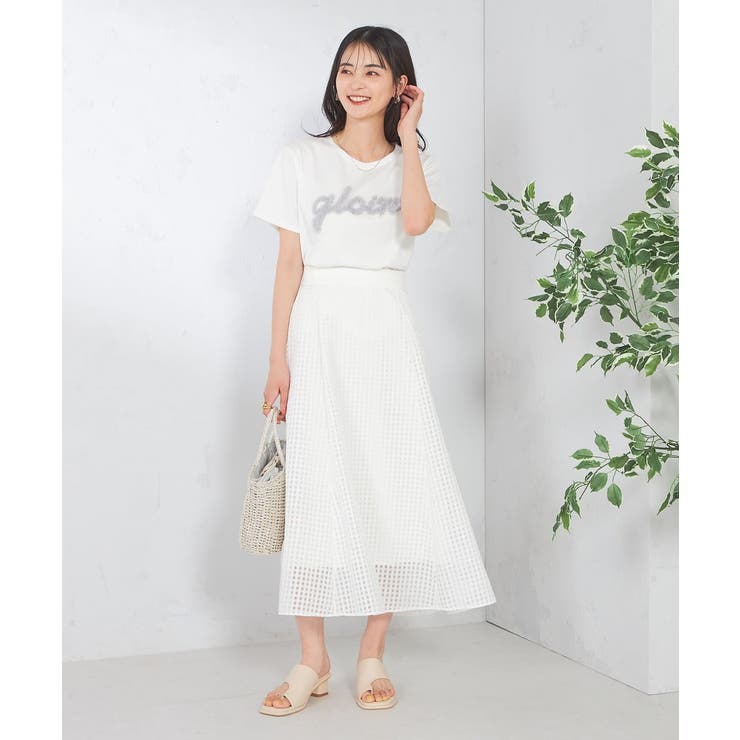 【コットン100%】チュールロゴ刺繍Tシャツ | a.v.v【WOMEN】 | 詳細画像18 