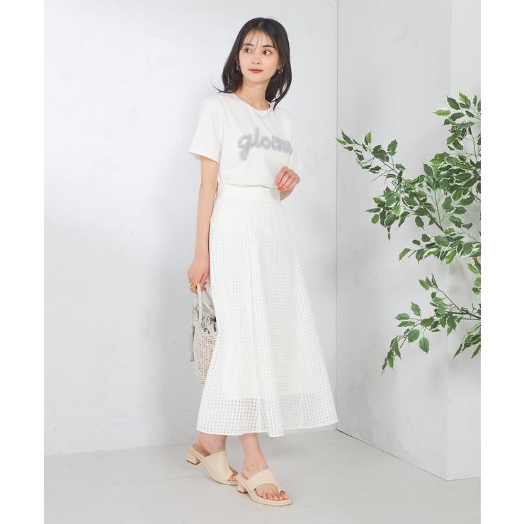 【コットン100%】チュールロゴ刺繍Tシャツ | a.v.v【WOMEN】 | 詳細画像19 