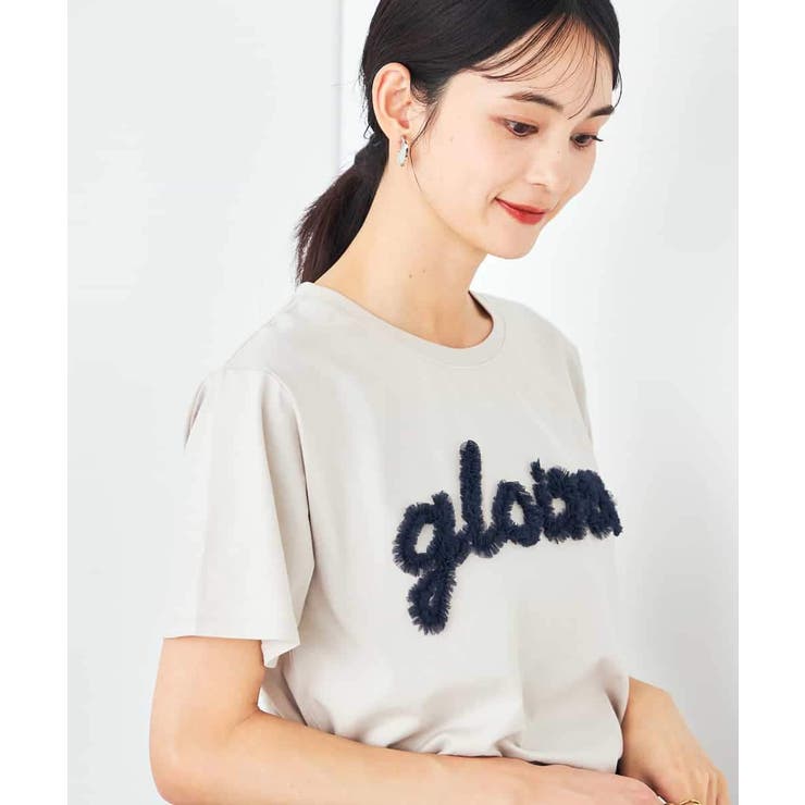 【コットン100%】チュールロゴ刺繍Tシャツ | a.v.v【WOMEN】 | 詳細画像3 