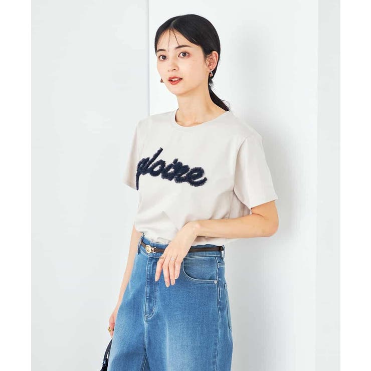 【コットン100%】チュールロゴ刺繍Tシャツ | a.v.v【WOMEN】 | 詳細画像5 