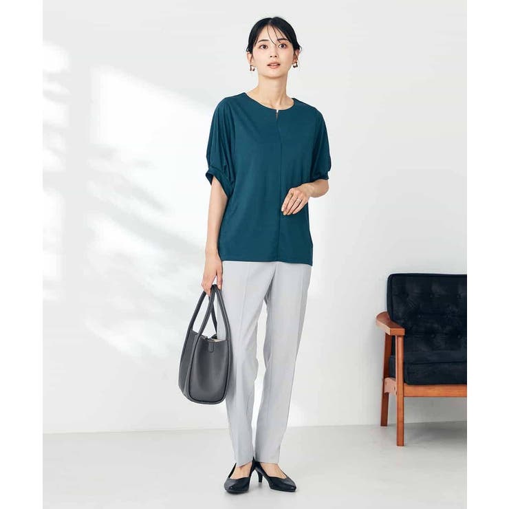 【接触冷感/UVカット/吸水速乾】チャームネックパフスリーブトップス | a.v.v【WOMEN】 | 詳細画像19 