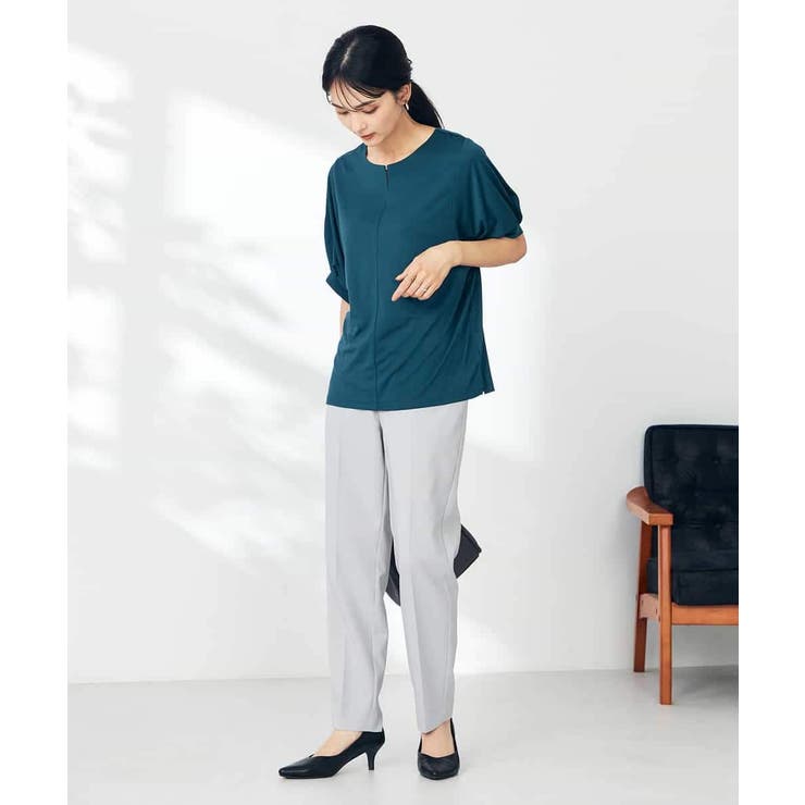 【接触冷感/UVカット/吸水速乾】チャームネックパフスリーブトップス | a.v.v【WOMEN】 | 詳細画像23 