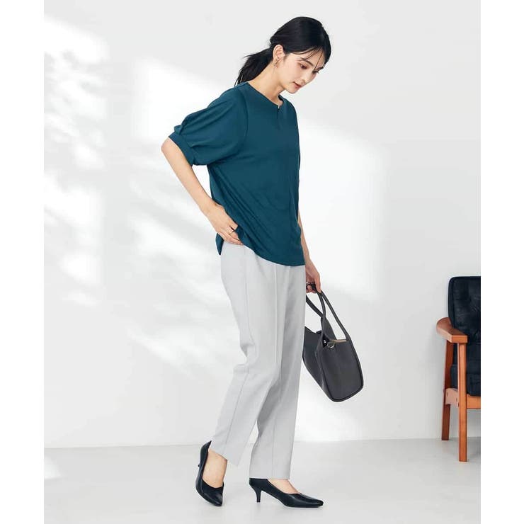 【接触冷感/UVカット/吸水速乾】チャームネックパフスリーブトップス | a.v.v【WOMEN】 | 詳細画像24 