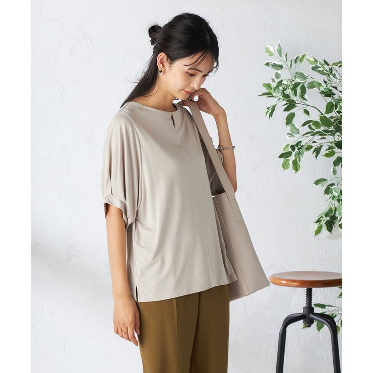 【接触冷感/UVカット/吸水速乾】チャームネックパフスリーブトップス | a.v.v【WOMEN】 | 詳細画像26 