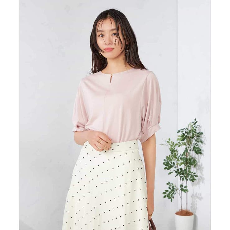 【接触冷感/UVカット/吸水速乾】チャームネックパフスリーブトップス | a.v.v【WOMEN】 | 詳細画像3 