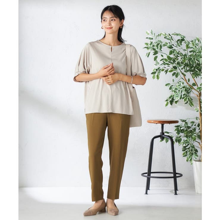 【接触冷感/UVカット/吸水速乾】チャームネックパフスリーブトップス | a.v.v【WOMEN】 | 詳細画像32 