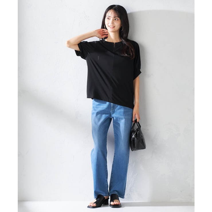 【接触冷感/UVカット/吸水速乾】チャームネックパフスリーブトップス | a.v.v【WOMEN】 | 詳細画像40 