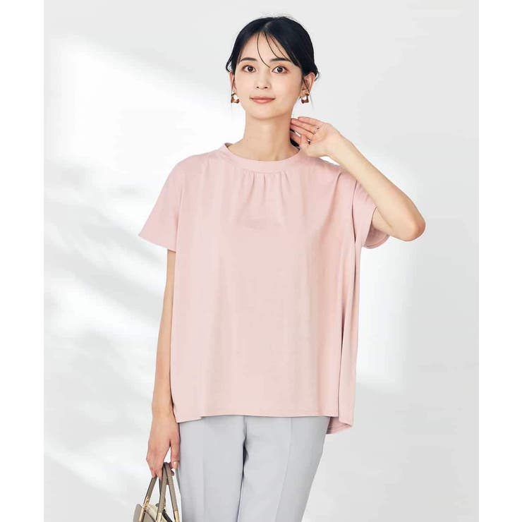 【接触冷感/速乾/UVカット】ギャザーネックフレンチスリーブカットソー | a.v.v【WOMEN】 | 詳細画像10 