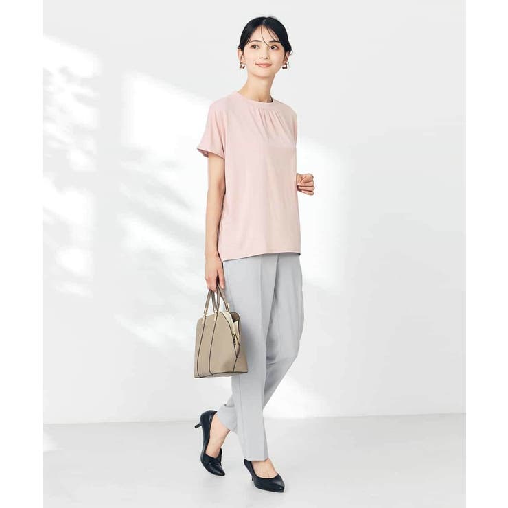 【接触冷感/速乾/UVカット】ギャザーネックフレンチスリーブカットソー | a.v.v【WOMEN】 | 詳細画像15 