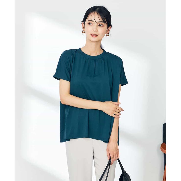 【接触冷感/速乾/UVカット】ギャザーネックフレンチスリーブカットソー | a.v.v【WOMEN】 | 詳細画像18 