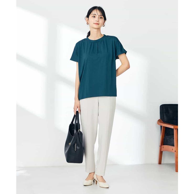 【接触冷感/速乾/UVカット】ギャザーネックフレンチスリーブカットソー | a.v.v【WOMEN】 | 詳細画像19 