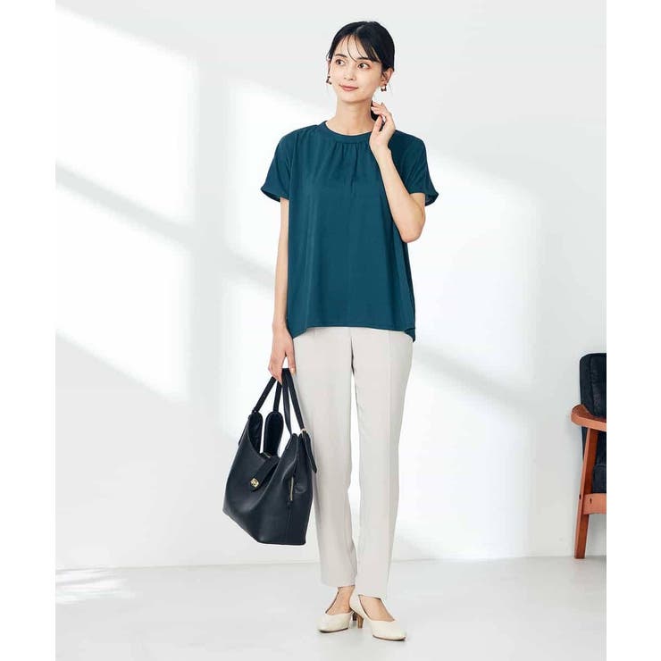 【接触冷感/速乾/UVカット】ギャザーネックフレンチスリーブカットソー | a.v.v【WOMEN】 | 詳細画像20 