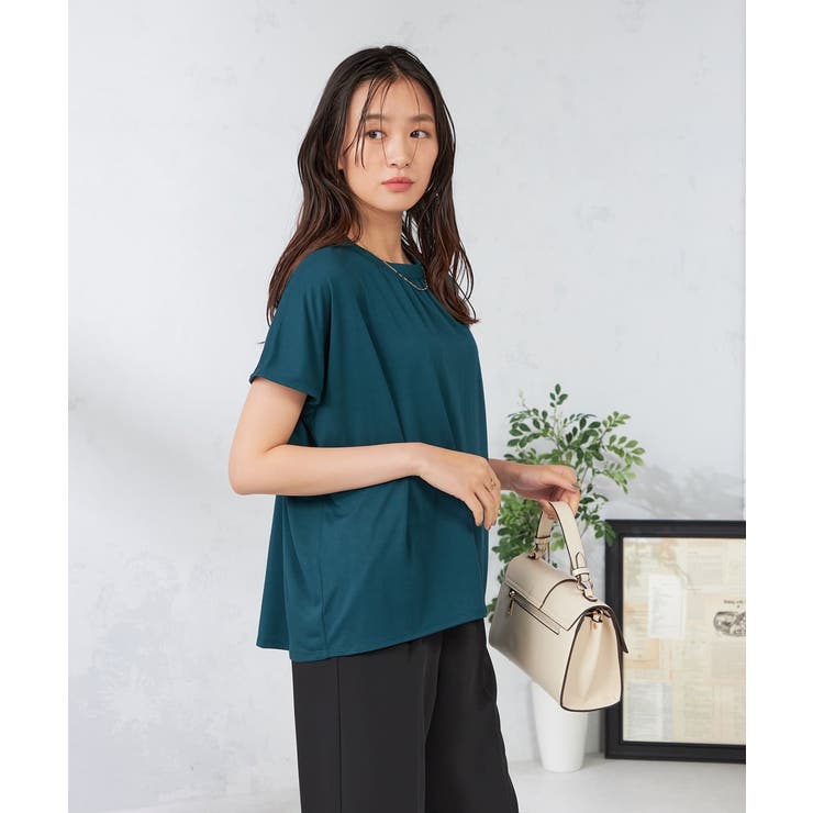 【接触冷感/速乾/UVカット】ギャザーネックフレンチスリーブカットソー | a.v.v【WOMEN】 | 詳細画像23 