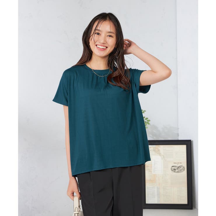 【接触冷感/速乾/UVカット】ギャザーネックフレンチスリーブカットソー | a.v.v【WOMEN】 | 詳細画像24 