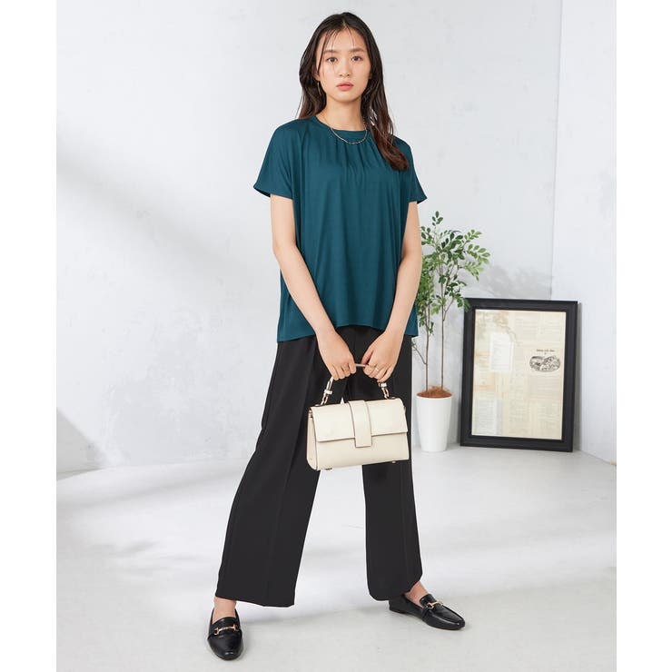 【接触冷感/速乾/UVカット】ギャザーネックフレンチスリーブカットソー | a.v.v【WOMEN】 | 詳細画像25 