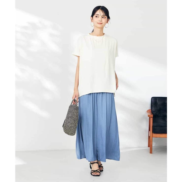 【接触冷感/速乾/UVカット】ギャザーネックフレンチスリーブカットソー | a.v.v【WOMEN】 | 詳細画像38 