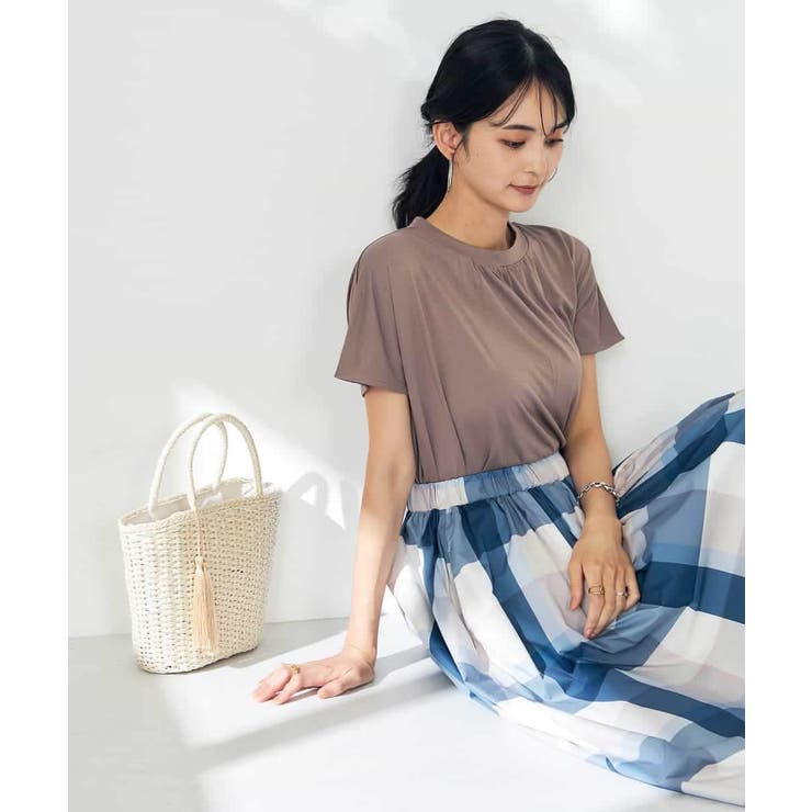 【接触冷感/速乾/UVカット】ギャザーネックフレンチスリーブカットソー | a.v.v【WOMEN】 | 詳細画像50 