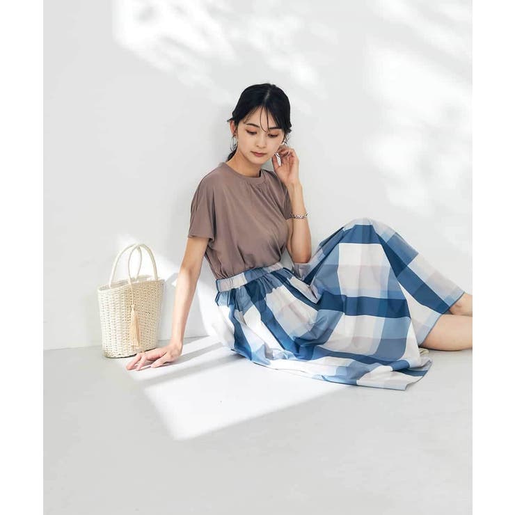 【接触冷感/速乾/UVカット】ギャザーネックフレンチスリーブカットソー | a.v.v【WOMEN】 | 詳細画像54 