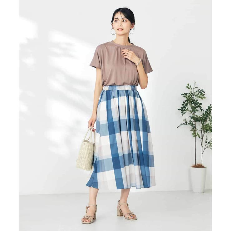 【接触冷感/速乾/UVカット】ギャザーネックフレンチスリーブカットソー | a.v.v【WOMEN】 | 詳細画像56 