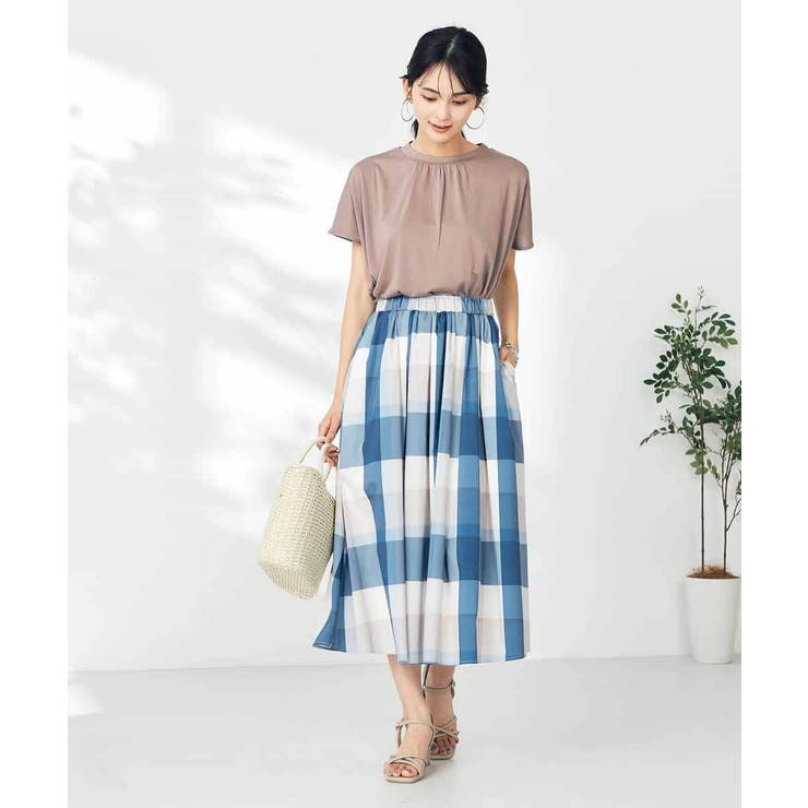 【接触冷感/速乾/UVカット】ギャザーネックフレンチスリーブカットソー | a.v.v【WOMEN】 | 詳細画像57 