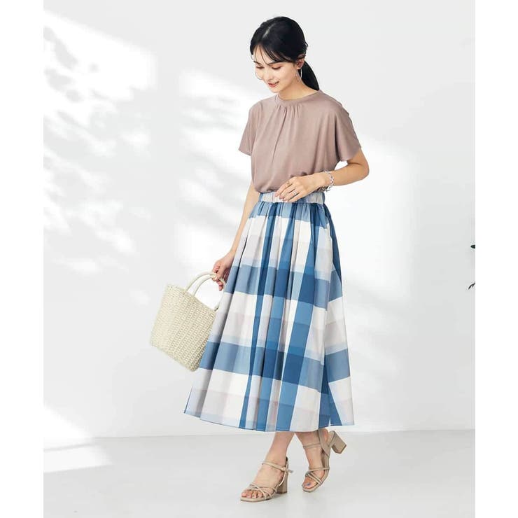 【接触冷感/速乾/UVカット】ギャザーネックフレンチスリーブカットソー | a.v.v【WOMEN】 | 詳細画像58 