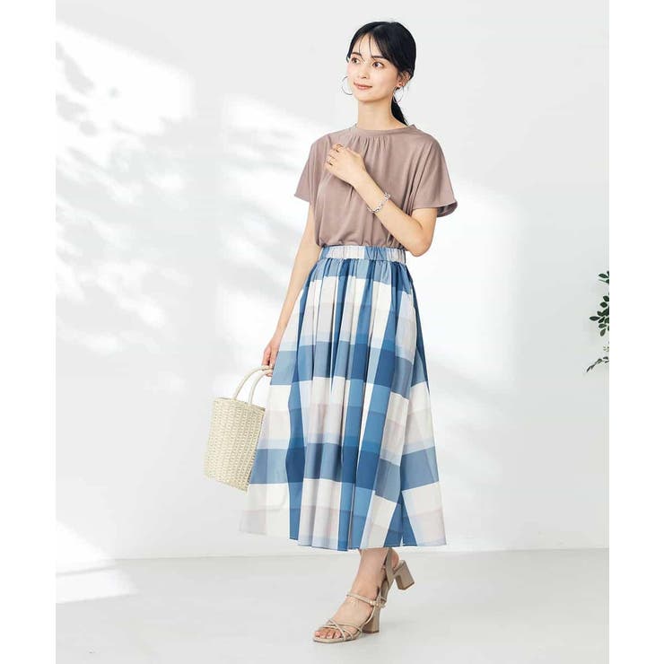 【接触冷感/速乾/UVカット】ギャザーネックフレンチスリーブカットソー | a.v.v【WOMEN】 | 詳細画像59 