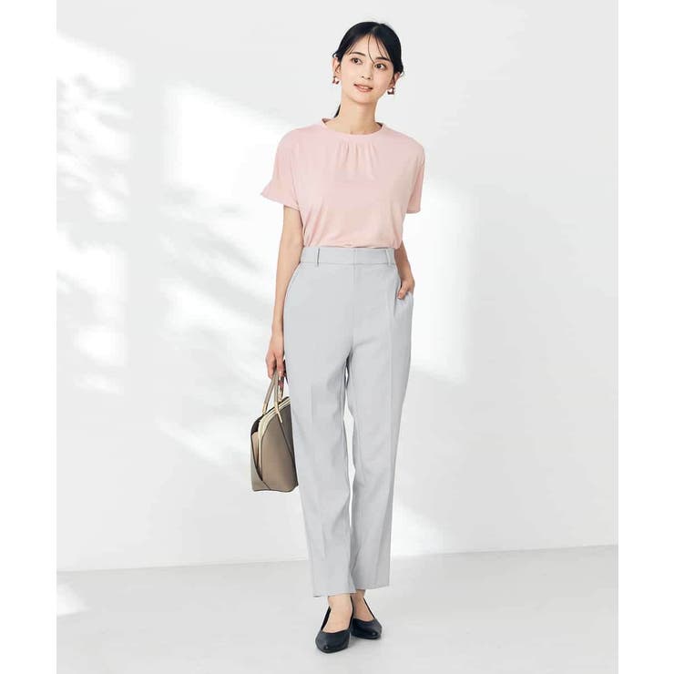 【接触冷感/速乾/UVカット】ギャザーネックフレンチスリーブカットソー | a.v.v【WOMEN】 | 詳細画像6 