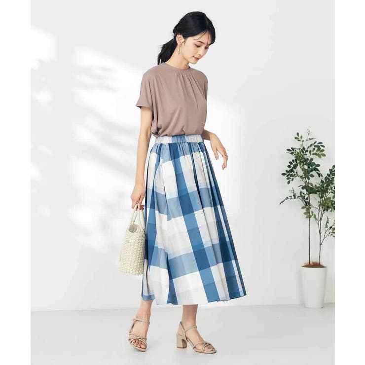 【接触冷感/速乾/UVカット】ギャザーネックフレンチスリーブカットソー | a.v.v【WOMEN】 | 詳細画像61 