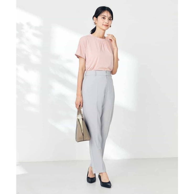 【接触冷感/速乾/UVカット】ギャザーネックフレンチスリーブカットソー | a.v.v【WOMEN】 | 詳細画像7 