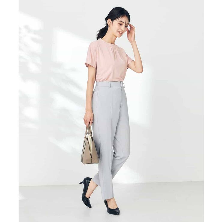 【接触冷感/速乾/UVカット】ギャザーネックフレンチスリーブカットソー | a.v.v【WOMEN】 | 詳細画像8 