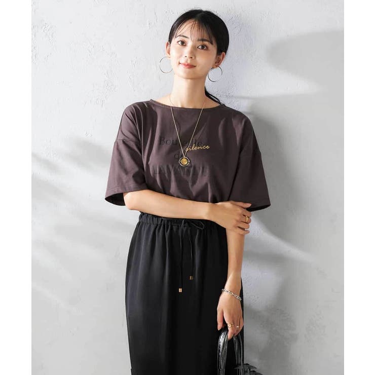 【接触冷感/UVカット】ボートネックロゴTシャツ | a.v.v【WOMEN】 | 詳細画像10 