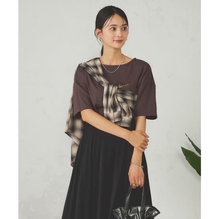 【接触冷感/UVカット】ボートネックロゴTシャツ | a.v.v【WOMEN】 | 詳細画像15 