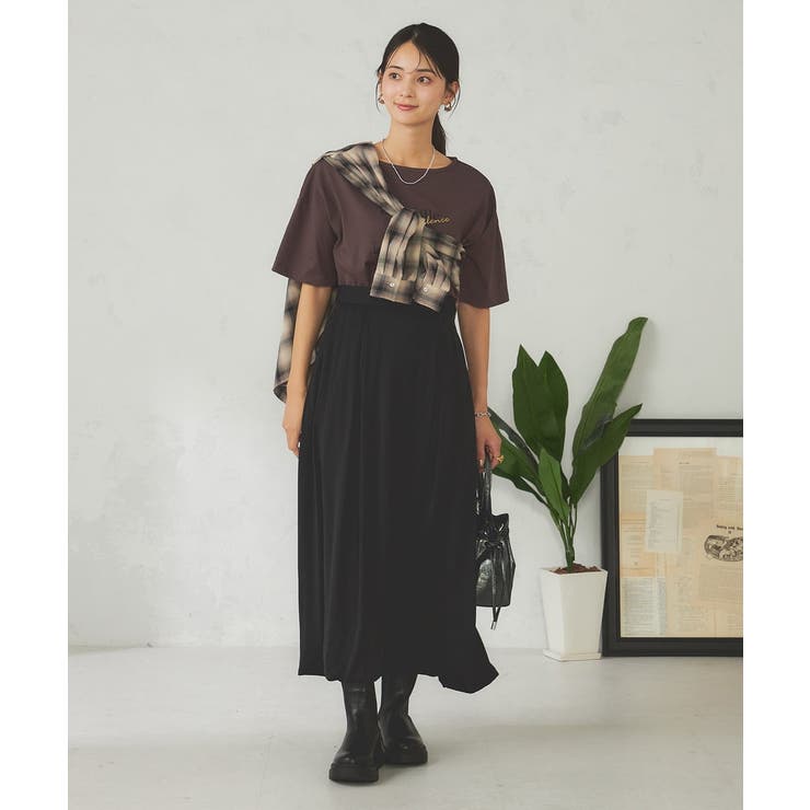 【接触冷感/UVカット】ボートネックロゴTシャツ | a.v.v【WOMEN】 | 詳細画像19 