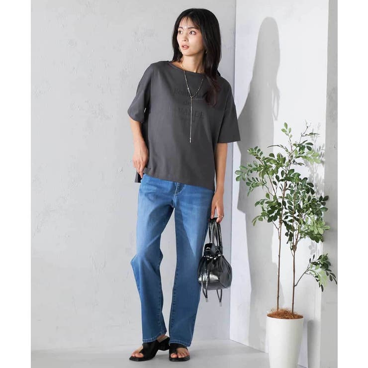 【接触冷感/UVカット】ボートネックロゴTシャツ | a.v.v【WOMEN】 | 詳細画像22 