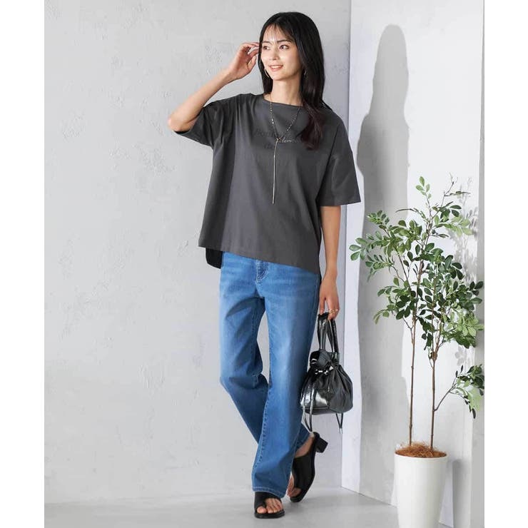 【接触冷感/UVカット】ボートネックロゴTシャツ | a.v.v【WOMEN】 | 詳細画像23 