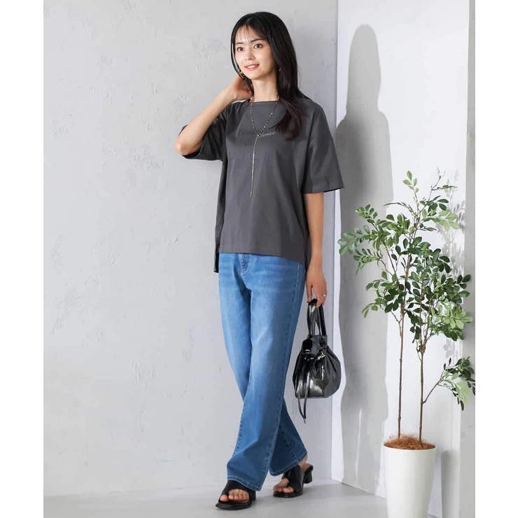 【接触冷感/UVカット】ボートネックロゴTシャツ | a.v.v【WOMEN】 | 詳細画像24 