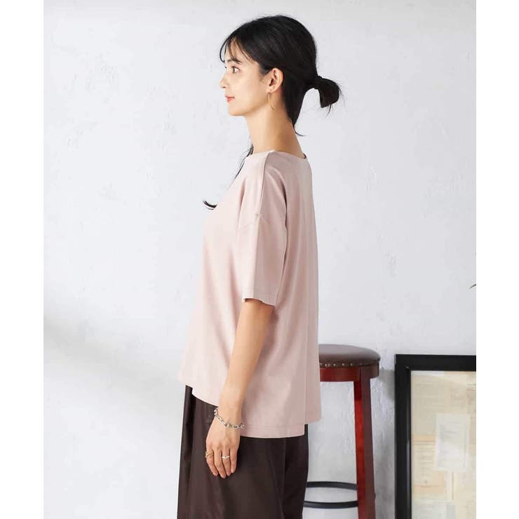 【接触冷感/UVカット】ボートネックロゴTシャツ | a.v.v【WOMEN】 | 詳細画像26 