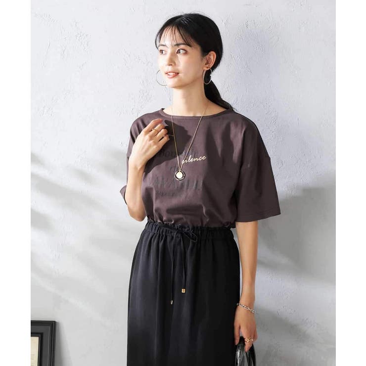 【接触冷感/UVカット】ボートネックロゴTシャツ | a.v.v【WOMEN】 | 詳細画像9 