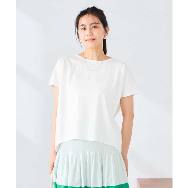 バックタックエンボスロゴＴシャツ | a.v.v【WOMEN】 | 詳細画像11 