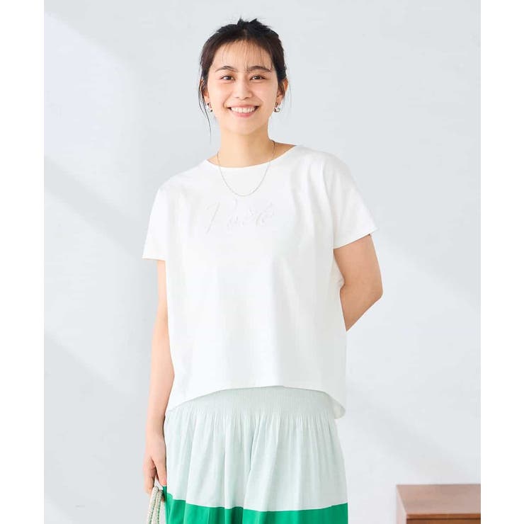 バックタックエンボスロゴＴシャツ | a.v.v【WOMEN】 | 詳細画像12 