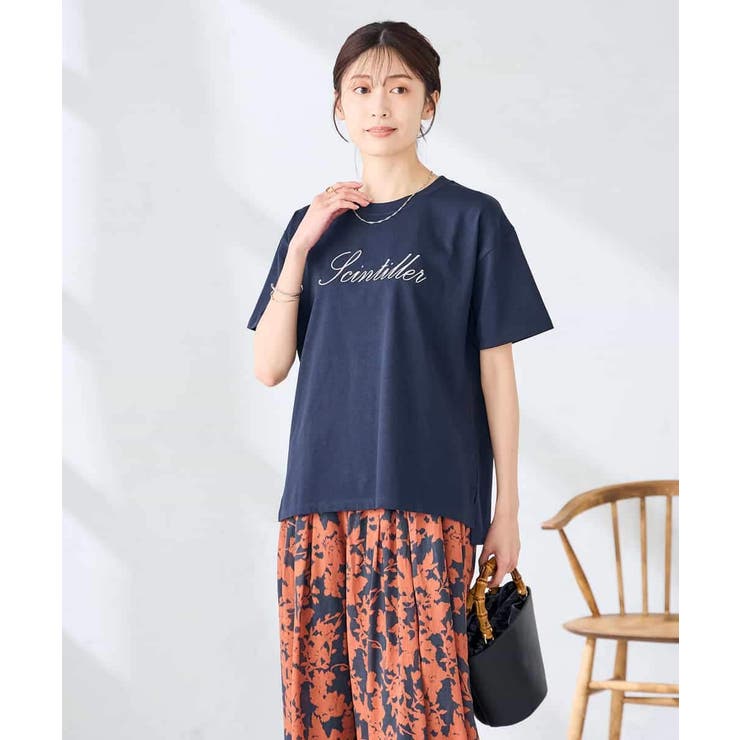 【接触冷感/UVカット/コットン100%】ロゴゆるTシャツ | a.v.v【WOMEN】 | 詳細画像2 