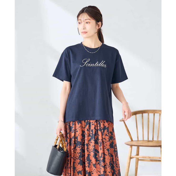 【接触冷感/UVカット/コットン100%】ロゴゆるTシャツ | a.v.v【WOMEN】 | 詳細画像3 