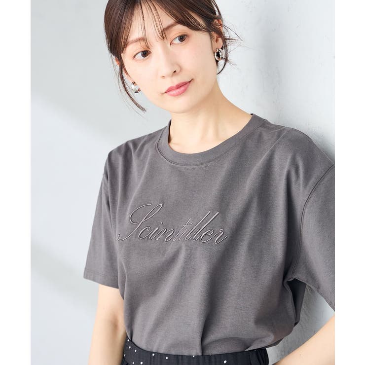 ダークグレー | 【接触冷感/UVカット/コットン100%】ロゴゆるTシャツ | a.v.v【WOMEN】