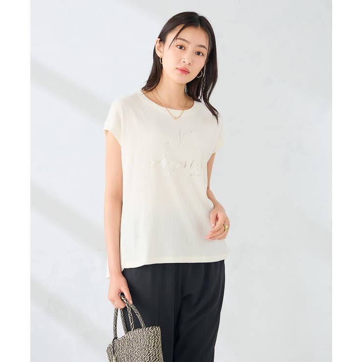 オフホワイト | 楊柳プリントTシャツ | a.v.v【WOMEN】