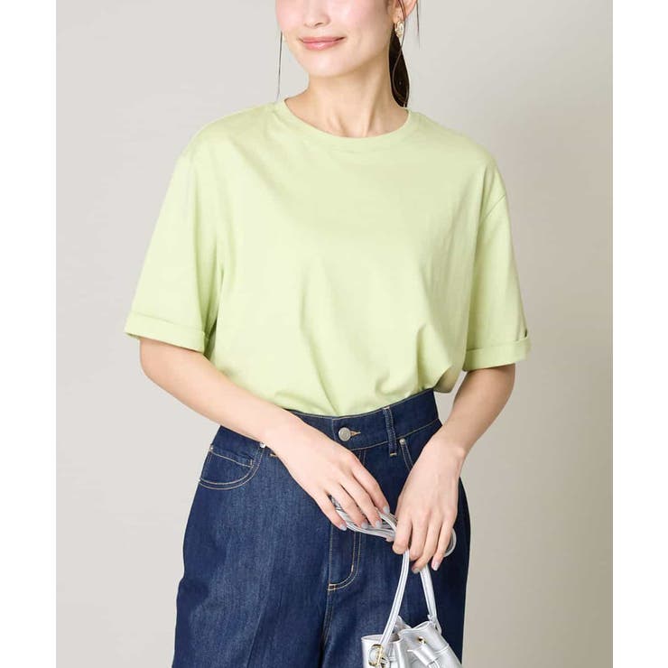 グリーン | 【コットン100％】大人のハーフスリーブTシャツ | a.v.v【WOMEN】