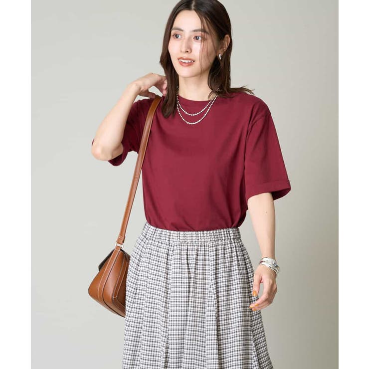 パープル | 【コットン100％】大人のハーフスリーブTシャツ | a.v.v【WOMEN】