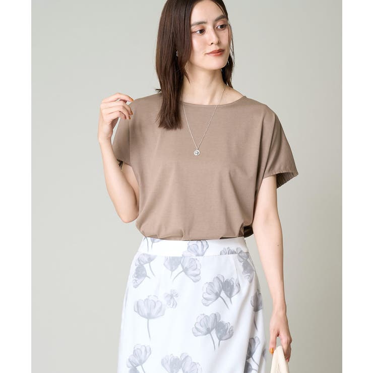 モカ | 異素材ドッキングチュニックカットソー | a.v.v【WOMEN】