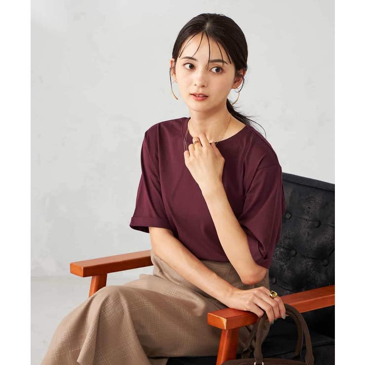 【接触冷感/UVカット/コットン100％】ロールアップハーフスリーブTシャツ | a.v.v【WOMEN】 | 詳細画像19 