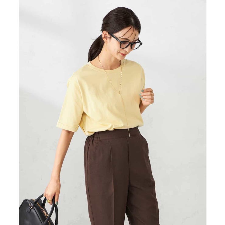 【接触冷感/UVカット/コットン100％】ロールアップハーフスリーブTシャツ | a.v.v【WOMEN】 | 詳細画像2 