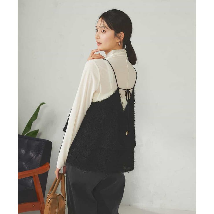 ブラック | ティアードフリンジキャミソール | a.v.v【WOMEN】